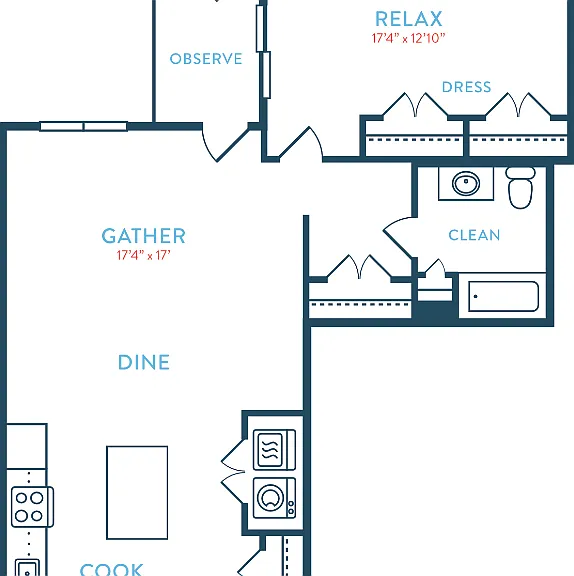 1004 Waypointe A4 Floorplan Diagram