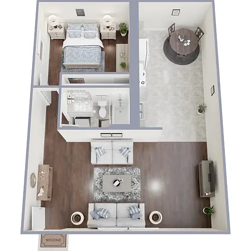 Floor plan 1 Bed 1 Bath