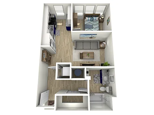Floor plan 1 Bed, 1 Bath A