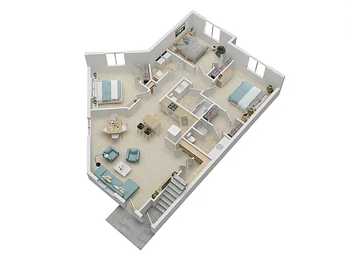 Floor plan 3 Bedroom B
