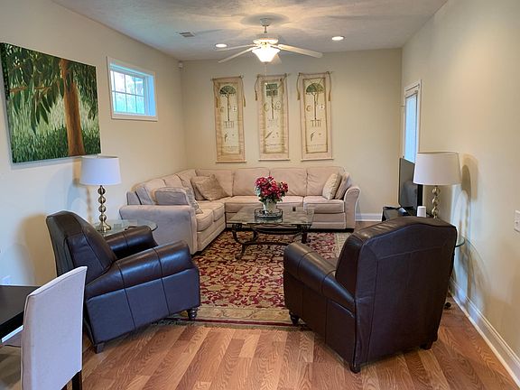 High windows provide good natural light and privacy.