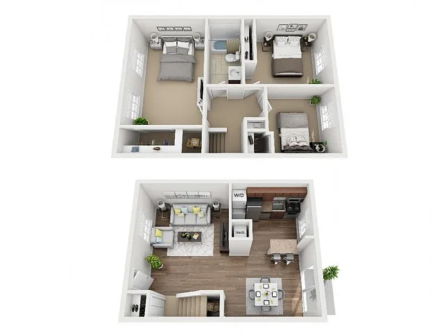 Floor plan 3 Bed Townhome