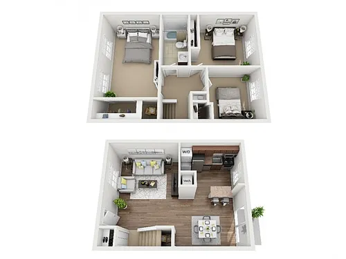 Floor plan 3 Bed Townhome