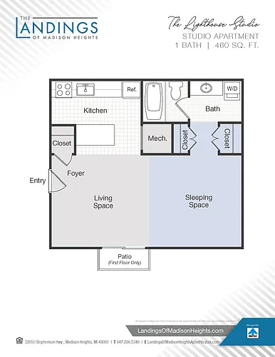 Floor plan The Lighthouse Studio