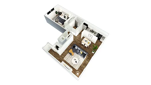 Floor plan 1x1a