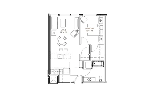 Floor plan GLV - 1x1 - B10