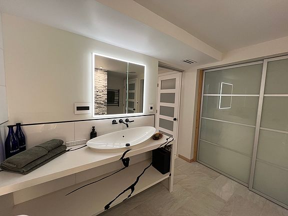 Oversized Floating Granite vanity!