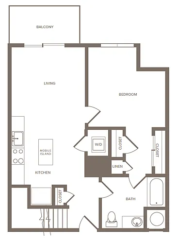 Floor plan 1 Bed/1 Bath-A