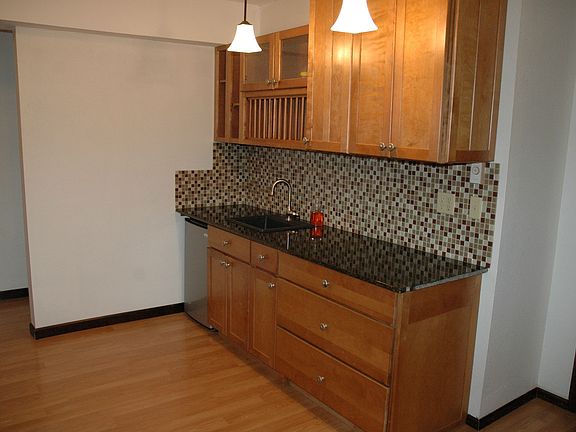 Coffe Bar, with Solid Granite Counter and Glass Insert Doors