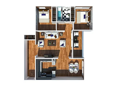 Floor plan 2 Bedroom - Stewart
