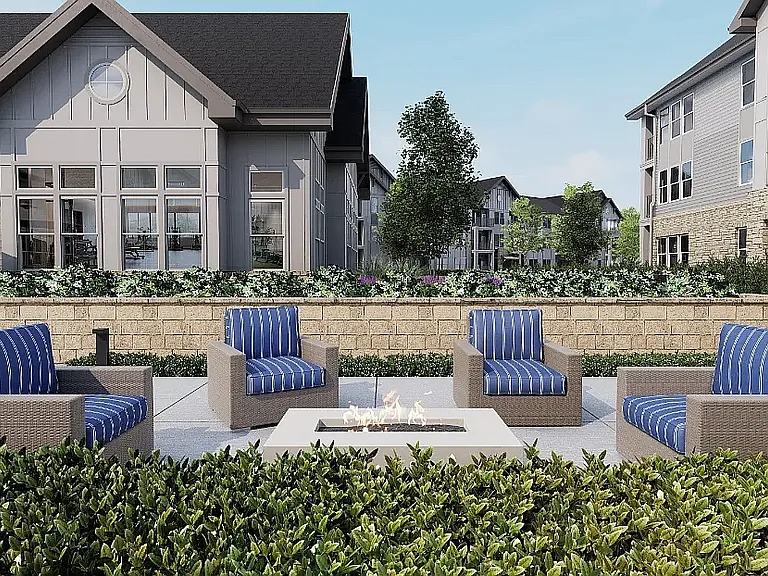 Pool Courtyard - Fireplace Seating