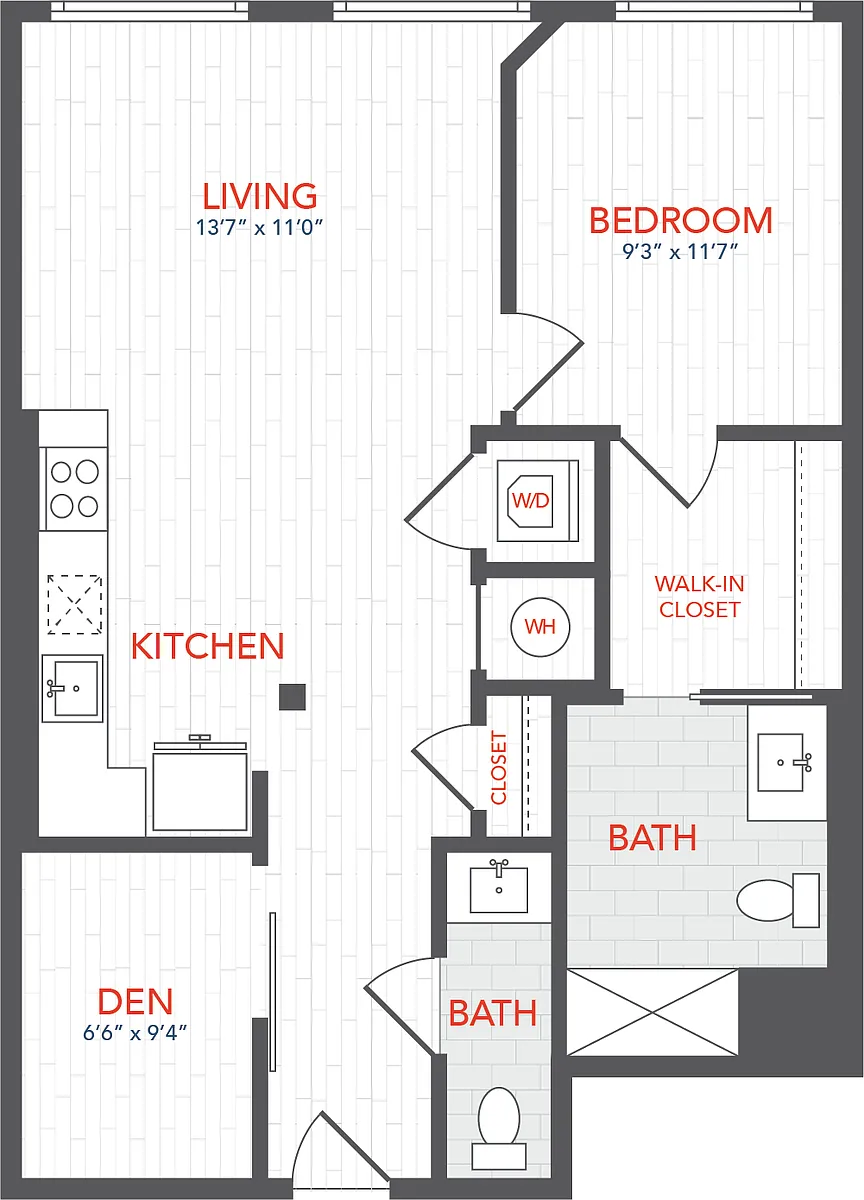 Floor plan LOFTS 1 Bed Den H