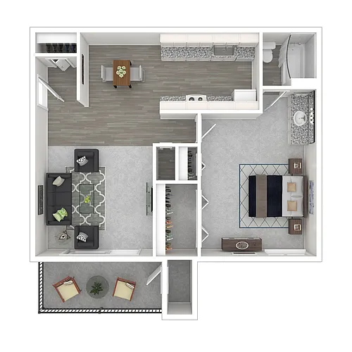 Floor plan 1 Bedroom 1 Bath