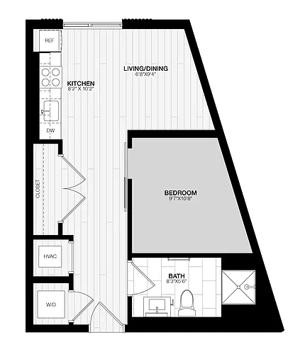 Floor plan 1 Bed/1 Bath JR-B3