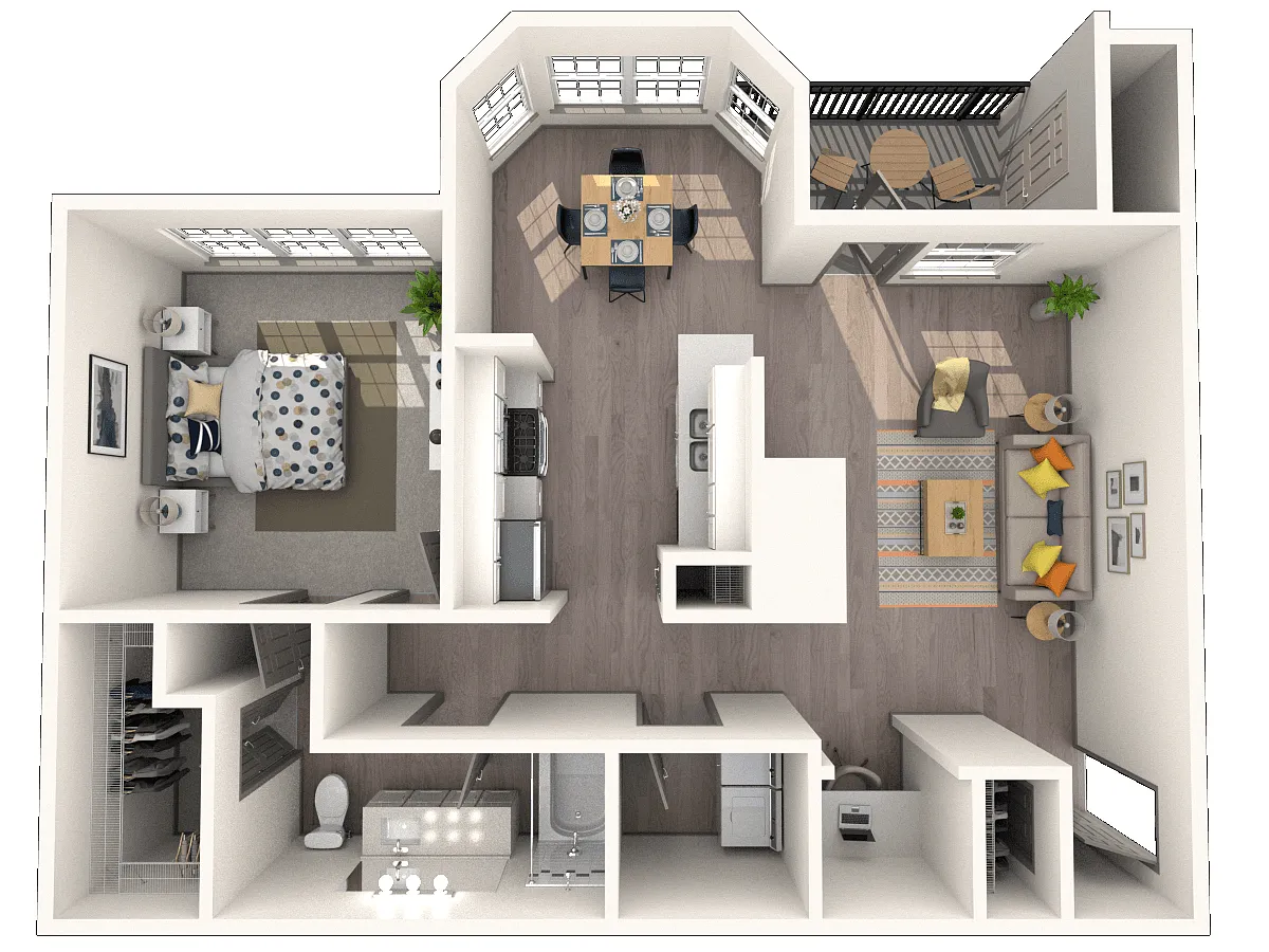 Floor plan 1 Bedroom 1 Bath 800