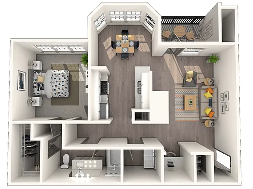 Floor plan 1 Bedroom 1 Bath 800