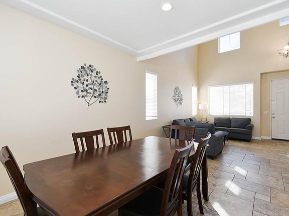 The view of living room from the dining room.
