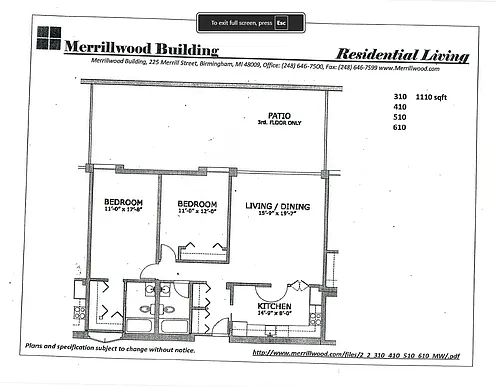 Floor plan 2 Bed 2 Bath
