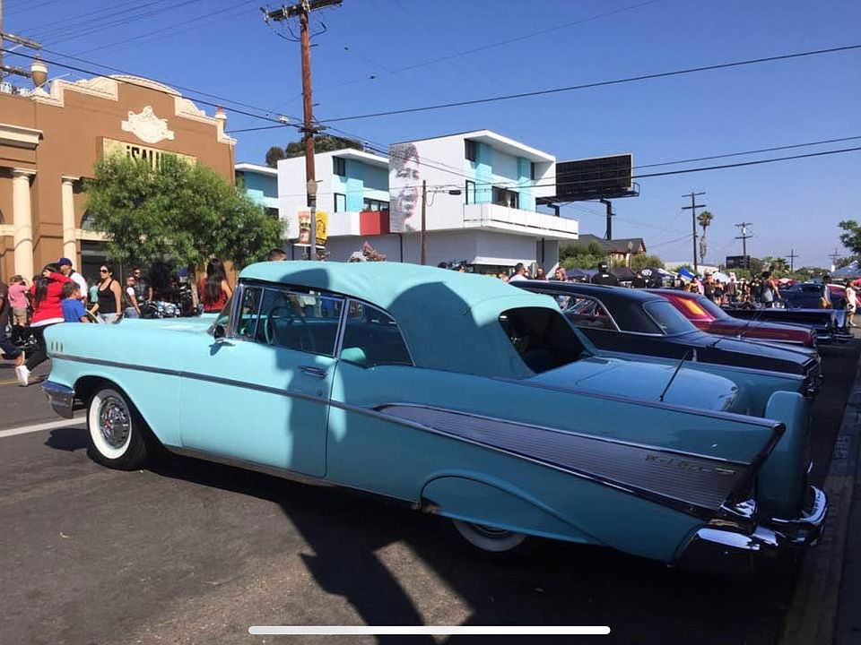 Chicano Park Day Celebration and La Esquina in background