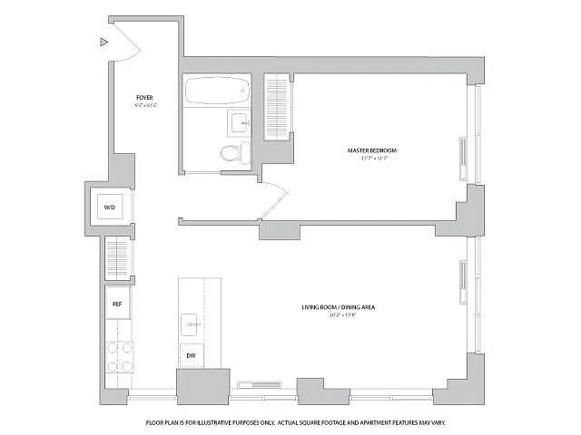 Floor plan 1X1 - A25