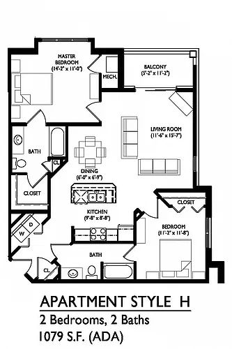Floor plan H (ADA Accessible)