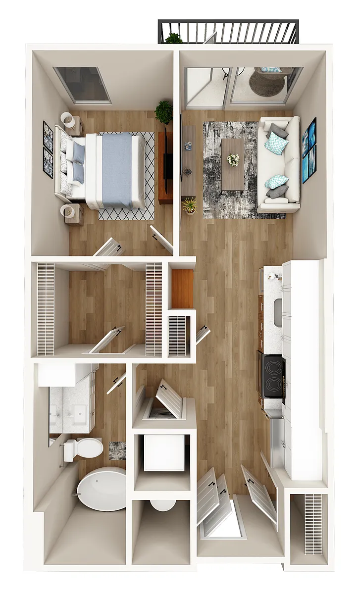Floor plan 1 Bed 1 Bath Small