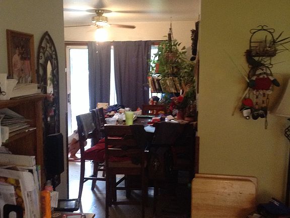 Dining area leads to kitchen