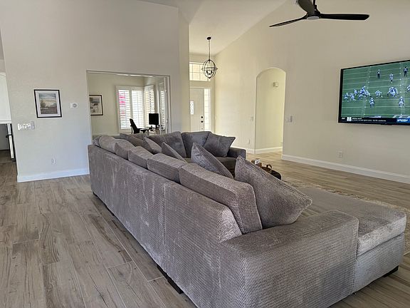 Newly remodeled main living space with 85 inch TV