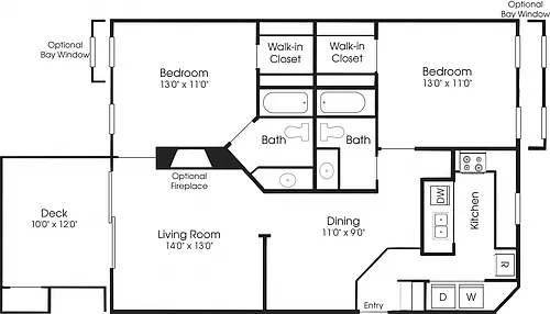 Floor plan 2BR 2BA