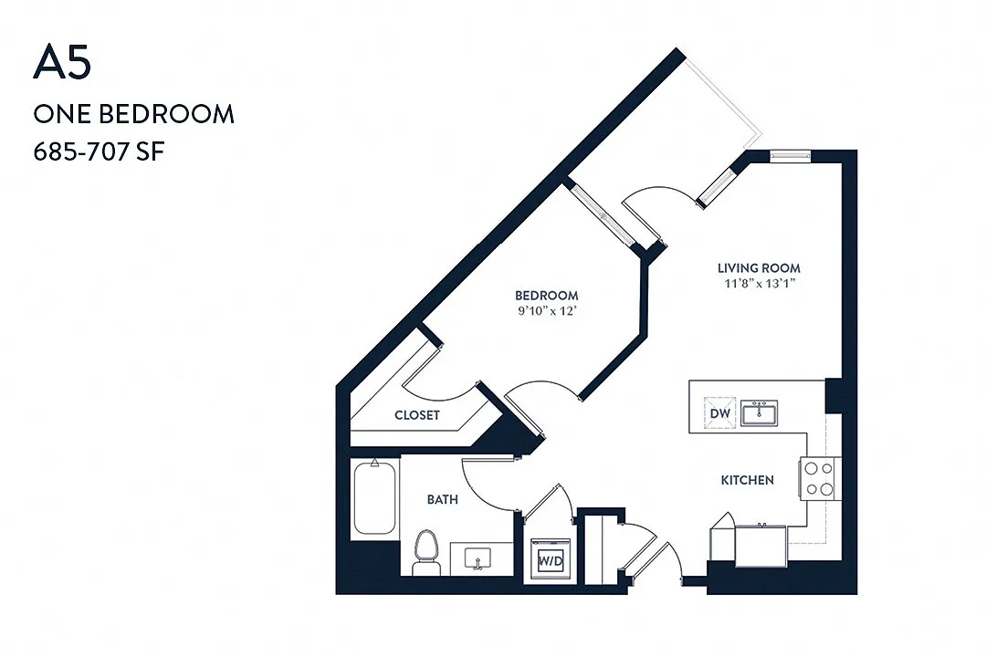 Floor plan One Bedroom A5