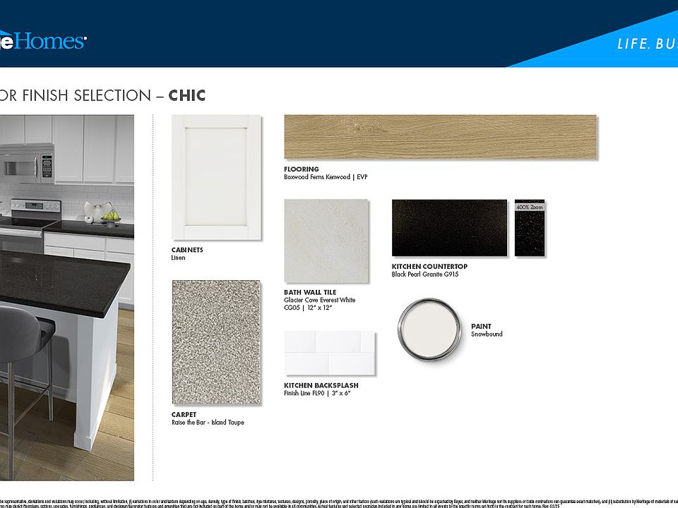 Linen-colored cabinets and granite countertops