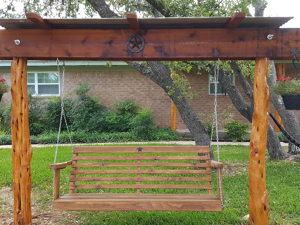 Front yard cedar swing