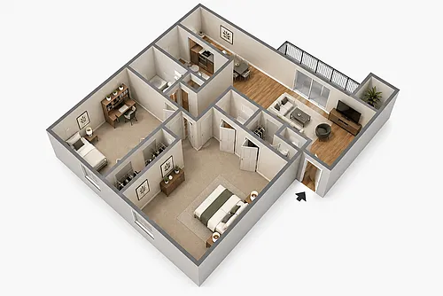 Floor plan 2 BR, 1.5 Bath