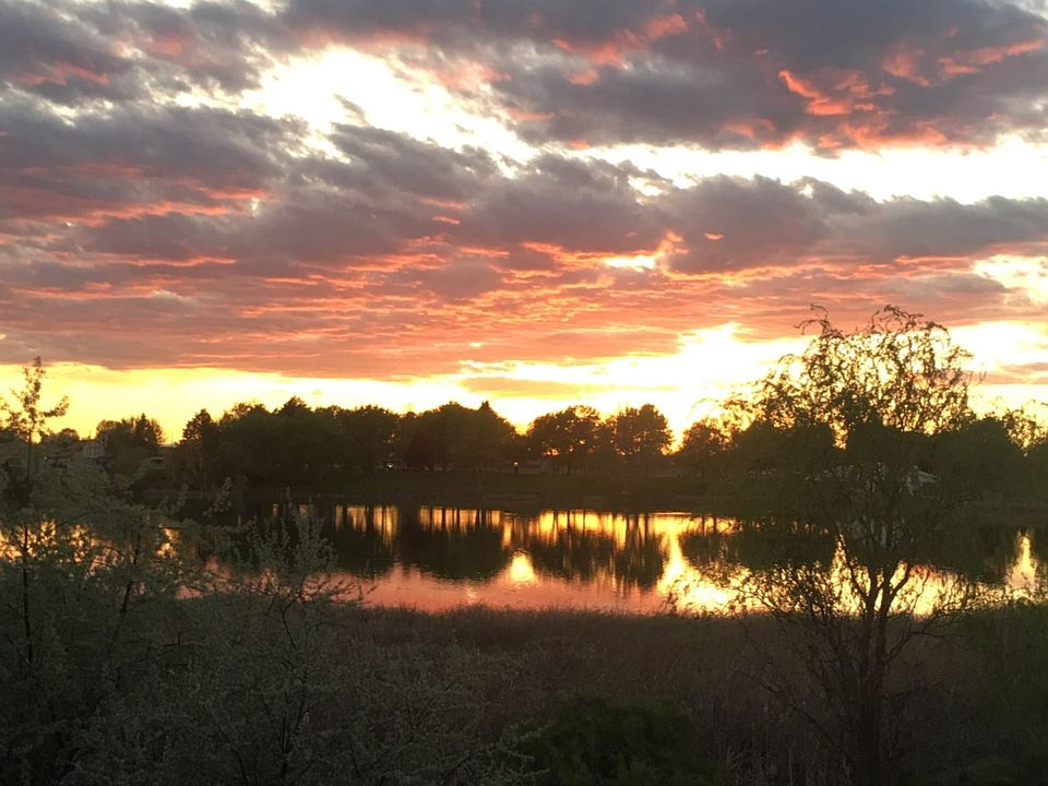 Sunset out the back door
