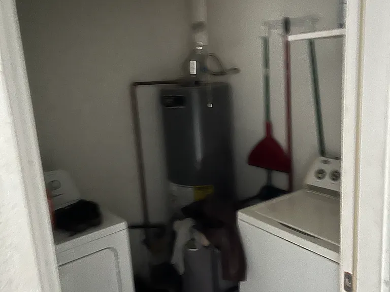 Laundry room in garage