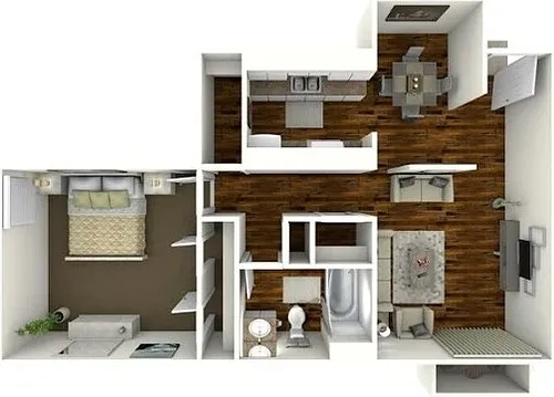 Floor plan 1 bedroom 1 bath
