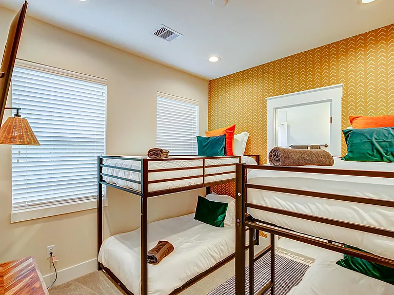 Second bedroom with 4 twin beds