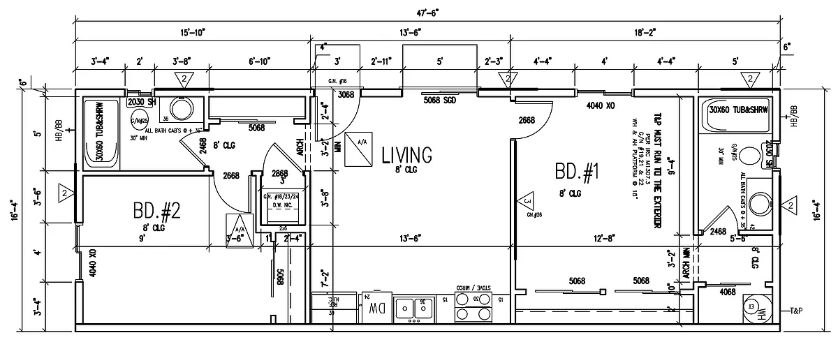 Floor plan 2 Bedroom 2 Bath