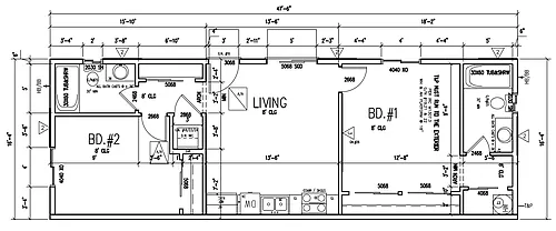 Floor plan 2 Bedroom 2 Bath