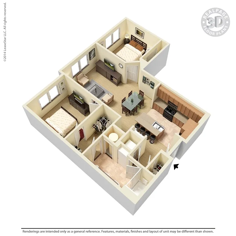 Floor plan C2 Opal 980 sq ft
