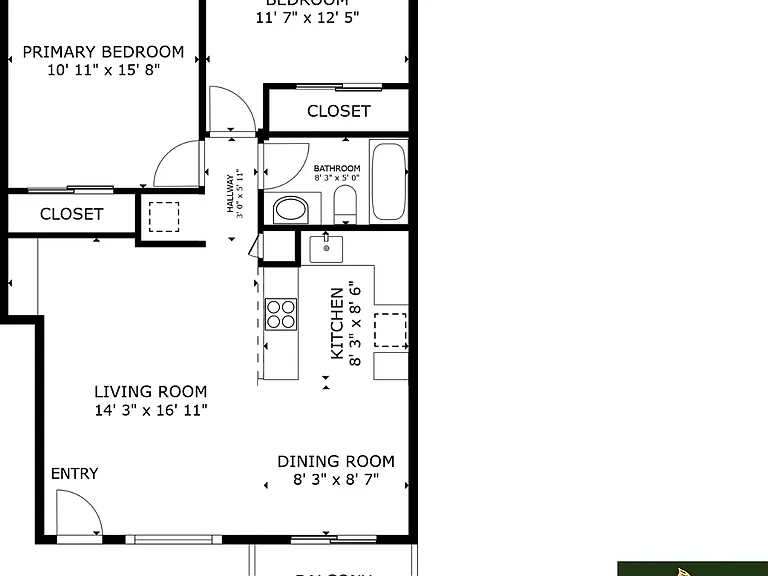 2x1 Deluxe (2) l 864 sq ft l Cedar Court 2x1 Deluxe (2) l 864 sq ft l Cedar Court