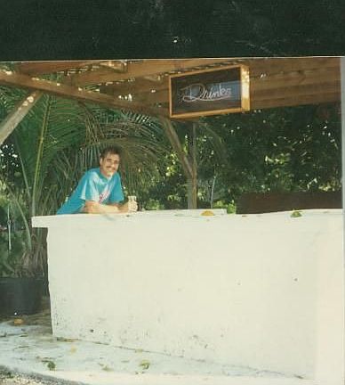 relaxing in the back yard