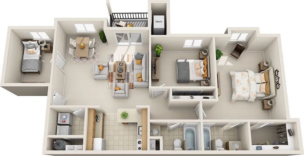 Floor plan 3 Bed 2 Bath