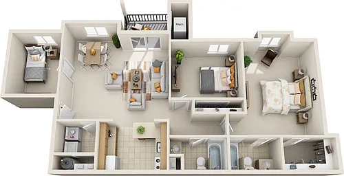 Floor plan 3 Bed 2 Bath