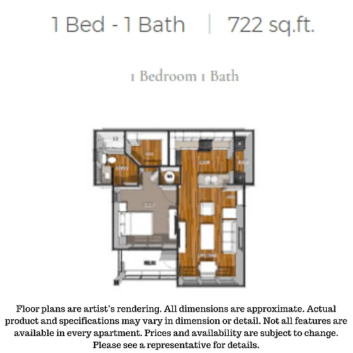 Floor plan 1 Bedroom 1 Bath