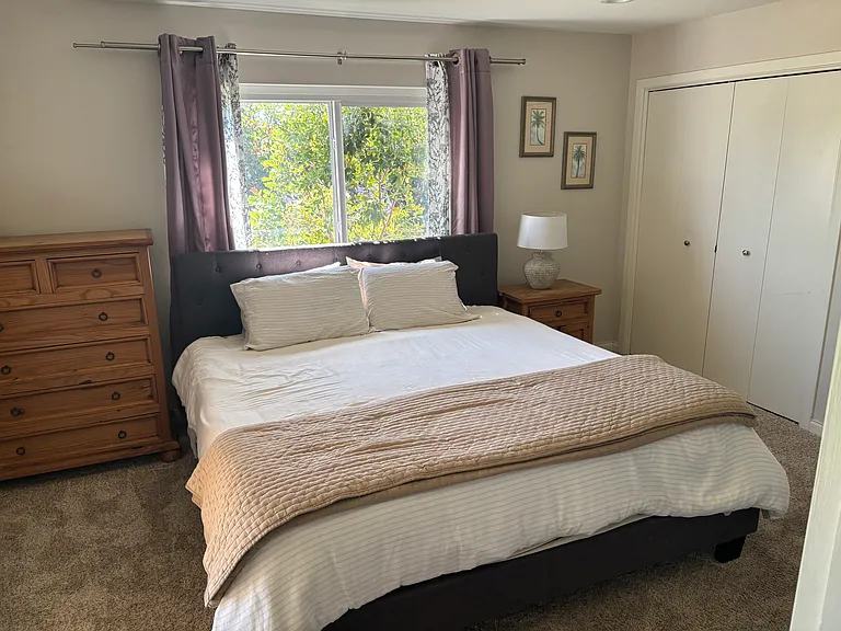 Master bedroom with bathroom