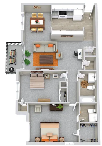 Floor plan 2 Beds | 1.5 Baths
