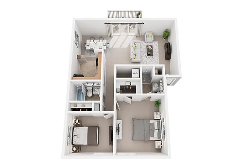 Floor plan 2 Bedroom 2 Bath