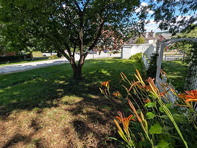 The lawn cutting and trimming is maintained by the property manager, unless you like to garden, then there is a garden shed ready for your tools.