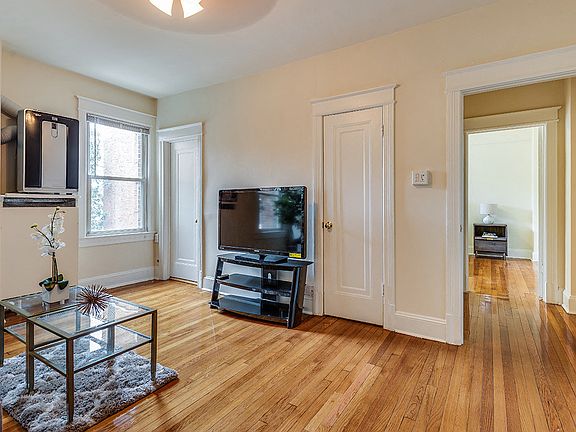 Two-bedroom apartment living area (staged)